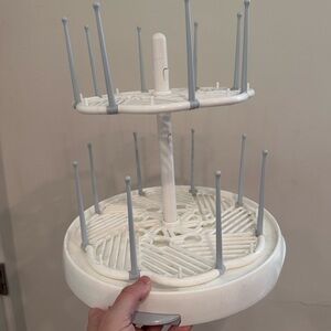 Two-Tier White and Gray Bottle Drying Rack